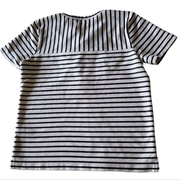 MADEWELL Creme/Navy Lace-up Striped Shirt Size XS - Picture 7 of 10